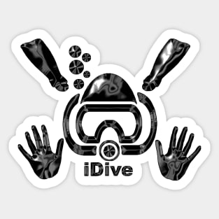 IDive Scuba Dive Liquid Black Original Scuba Diving Dive Original Sticker